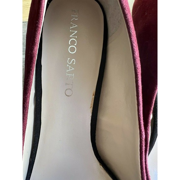 FRANCO SARTO Willa Burgundy Red Suede Leather Pumps High Heel Designer 8.5 - Picture 4 of 9